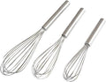 Stainless Steel Whisks with 3 Packs 8"+10"+12" Kitchen Whisk Set Kitchen Whip Kitchen Utensils Wire Whisk Balloon Whisk Set for Blending Whisking Beating and Stirring
