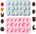 2 Pcs Easter Silicone Chocolate Molds, 18 Cavity Mini Bunny Egg Candy Molds Design for Making Jellies, Soft Candy, Ice Cubes, Wax Melts, Soaps, Resin etc Cake Decoration