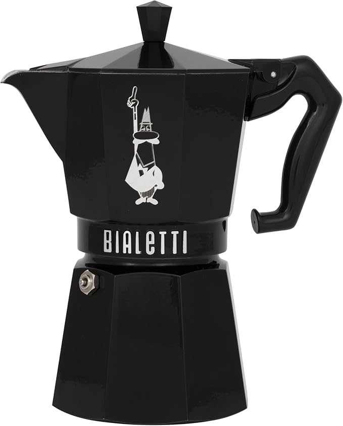 Bialetti Mocha Exclusive Black 6 Cup Open Fire (Coffee Maker, Espresso Maker, Makinetta)