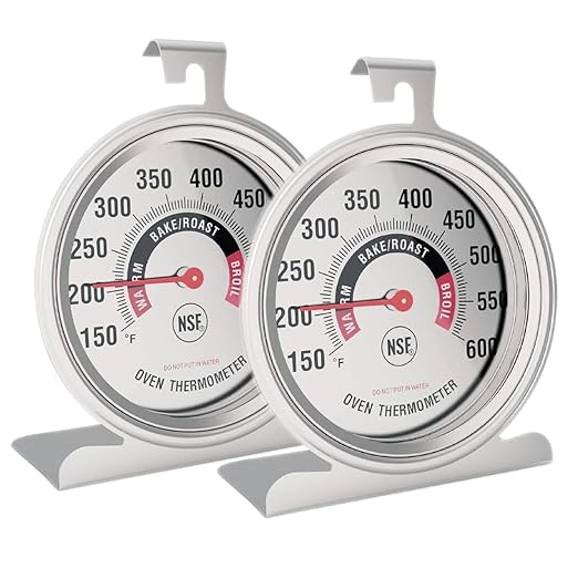 Efeng Large in Oven Thermometer for Electric or Gas Oven (2 packs) -Large Hook Baking Thermometer,Cooking Thermometer with NSF quality & non fading color dial oven safe after long time cooking