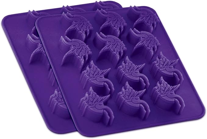 MasterPieces NFL Minnesota Vikings Ice Cube Tray – Silicone Mold for Ice, Candy, Chocolates – Vikings Kitchen Accessories