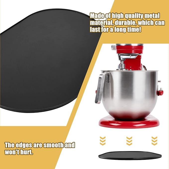 Metal Mixer Slider Mat for KitchenAid 5-8 Qt Bowl Lift Stand Mixer - Kitchen Appliance Sliding Tray Countertop Mixer Mover Slide Mats Pad Compatible with Kitchen Aid Professional 600 Stand Mixer