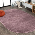 JONATHAN Y Haze Solid Low-Pile Light Purple 5x8 Oval Indoor Area Rug, Coastal,Bohemian,Minimalist,Classic, Easy-Cleaning for Living Room,Bedroom,Kitchen,Pet Friendly,Non-Shedding (SEU100R-5OV) by JONATHANY