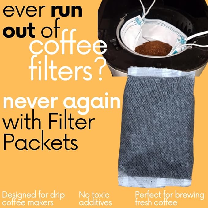 Ground Coffee In Filter Packs | Medium Roast Low Acid Mold Free Pouches | Signature House Breakfast Blend | Gourmet Bulk Packets for 10-12 Cup Drip Maker | Highest Rated Individual Premeasured Coffee