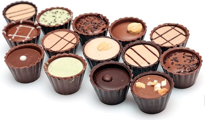 JOERSH 30-Cavity Mini Peanut Butter Cup Mold Silicone Candy Mold Bite Size for Keto Fat Bomb, Dark Chocolate