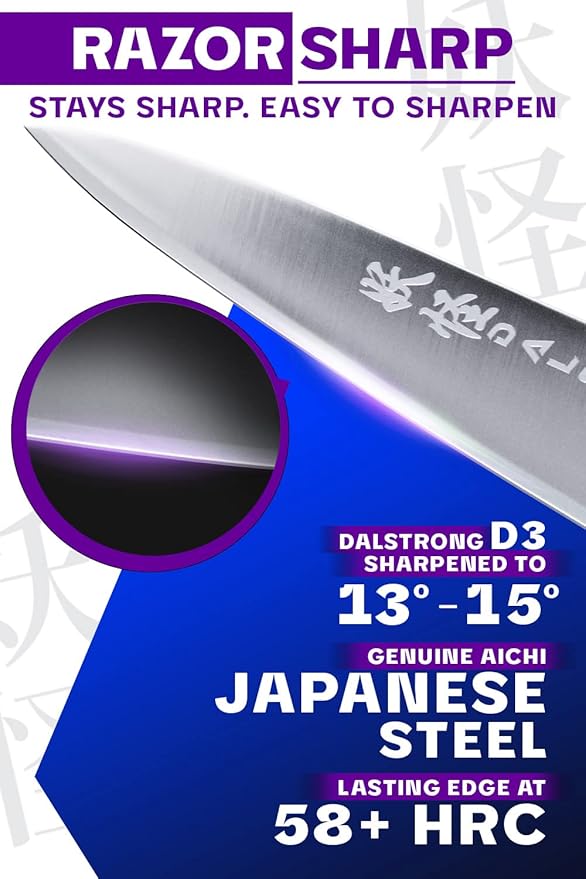 Dalstrong Chef Knife - 8 inch - Phantom Series - Japanese High-Carbon AUS8 Steel Kitchen Knife - White G10 Handle - Cooking Knife - w/Sheath