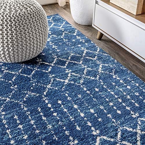 JONATHAN Y Boho Vintage Diamond Blue/White Runner Rug 2X10 ft, Moroccan Hype for Living Room, Bedroom, Kitchen, Office, Easy-Cleaning, High Traffic, Pet-Friendly, Non-Shedding (MOH101A-210) - Image 5