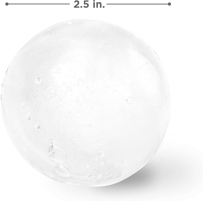 ZOKU Set of 2 Silicone Ice Sphere Molds, Stackable 2.5-Inch Ice Ball Makers, Keep Drinks Colder Longer with Less Dilution, Leak-free, Easy-Release, Black