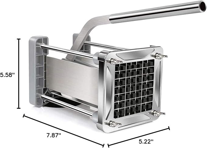 French Fry Cutter, Sopito Professional Potato Cutter Stainless Steel with 1/2-Inch Blade Great for Potatoes Carrots Cucumbers