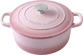 Enameled Cast Iron Covered 5.5 Quart Dutch Oven with Dual Handle, Dutch Ovens with Lid for Bread Baking, Pink