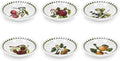 Portmeirion Pomona Collection 6.5" Bowl | Set of 6 | Assorted Fruit Motifs | Made of Fine Earthenware | Dishwasher and Microwave Safe | Made in England