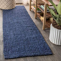 JONATHAN Y Pata Hand Woven Chunky Jute Navy Runner Rug, 2x10, Bohemian, Rustic, Cottage, Easy-Cleaning for Living Room, Bedroom, Kitchen, Non-Shedding (NRF102D-210) by JONATHANY
