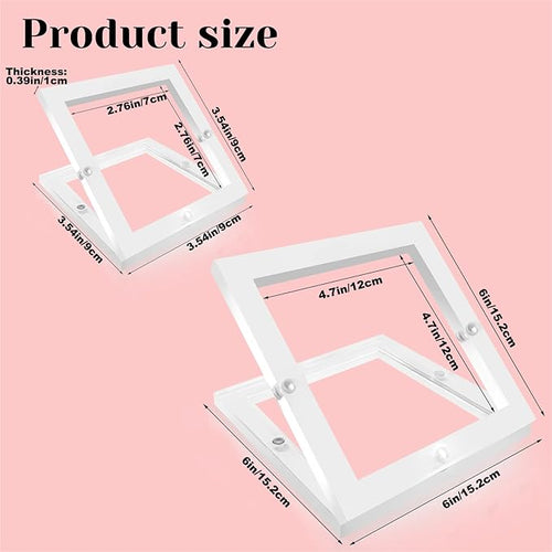 2 Packs Acrylic Cookie Stencils Partner, 3.54" & 6" Magnetic Cookie Stencil Frame Templates Holder for Royal Icing Fondant Airbrushing, Magnetic Template Frame for Cooking Decorating Baking Tool