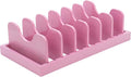 MinBoo Bamboo Pot Lid Organizer Pot Lid Holder, Pot and Pan Organizer Drawer Organizer for Pot Lids, Pans, Dinner Plates, Reusable Containers in Cabinet Storage,Pink