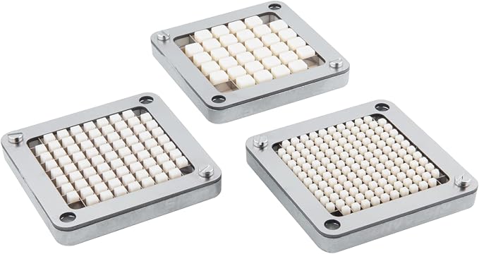 1/2" 1/4" 3/8" Multi-model universal Stainless Steel Replacement Chopper Blade & Pusher Block Set For Commercial Vegetable Cutter Dicer Strip Interchangeable Blade (3/8 inch)