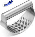 Garlic Press Rocker, Bottle Opener, Stainless Steel Garlic Crusher Chopper Squeezer Slicer Mincer