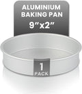 Restaurantware-Met Lux 9 x 2 Inch Straight-Sided Baking Tin, 1 Round Cake Pan - Oven-Ready, Freezable, Anodized Aluminum Round Baking Pan, Greaseproof, For Layer Birthday Cake