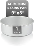 Restaurantware-Met Lux 9 x 3 Inch Straight-Sided Baking Tin, 1 Round Cake Pan - Oven-Ready, Freezable, Anodized Aluminum Round Baking Pan, Greaseproof, For Layer Birthday Cake