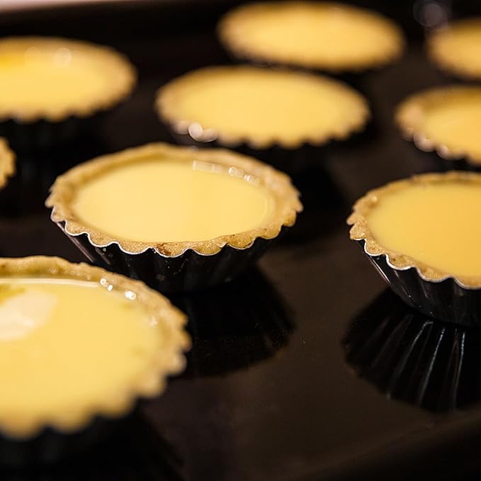 Unomor 6pcs Reusable Stainless Steel Tart and Cupcake Molds Baking Pans for Muffins Pies and Desserts Silver Kitchen Bakeware