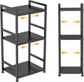 3-Tier Expandable Storage Shelves, 110LBS Heavy Duty Metal Shelving Unit, Adjustable Laundry Room Organization and Storage Shelf Rack,Ideal Narrow Bathroom Kitchen Laundry Room Organizer,Free-Standing