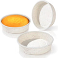 Vinino 6 Inch Silicone Round Cake Pan with Metal Reinforced Frame Set of 3, Nonstick Silicone Springform Pan for Baking Suitable for Making Layers, Cheese & Chocolate Cakes