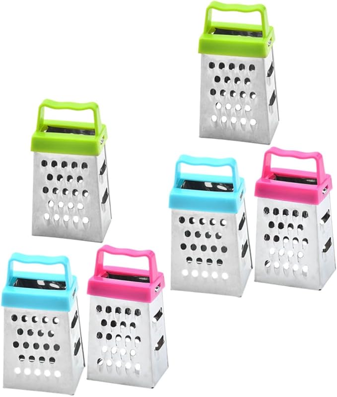 PRETYZOOM 12pcs Mini Cheese Grater Box Stainless Steel Handheld Fruit Vegetable Slicer Easy to Use and Clean Multi-functional Kitchen Tool