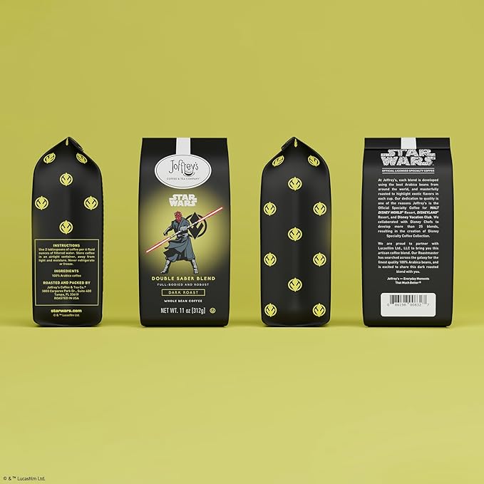 Joffrey's Coffee - STAR WARS™ Double Saber Blend, STAR WARS Licensed Coffee Collection, Artisan Dark Roast, Robust & Smooth Taste, Brew or French Press (Whole Bean, 11oz)