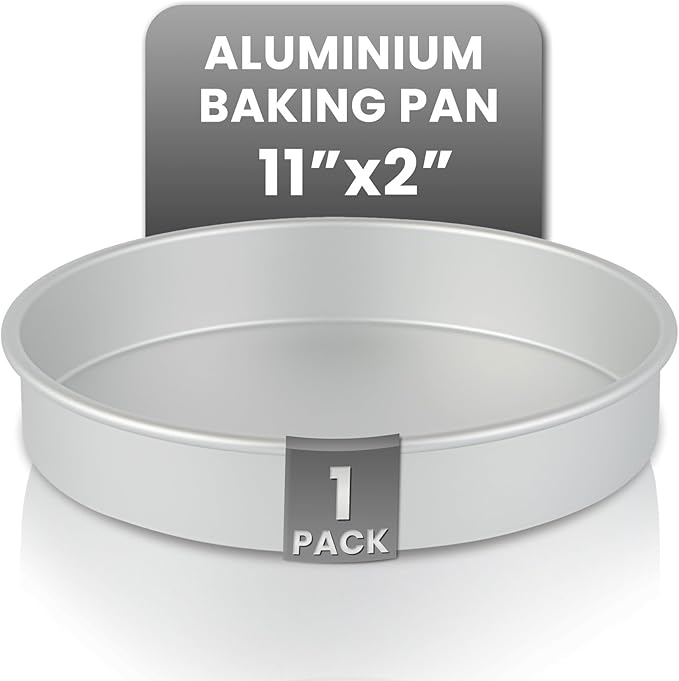 Restaurantware-Met Lux 11 x 2 Inch Straight-Sided Baking Tin, 1 Round Cake Pan - Oven-Ready, Freezable, Anodized Aluminum Round Baking Pan, Greaseproof, For Layer Birthday Cake