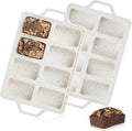 2-Pack Silicone Mini Loaf Pan Set – 8-Cavity Nonstick Baking Molds with Metal-Reinforced Handles – BPA-Free, Odor-Resistant Silicone Pans for Mini Bread, Cakes & Meatloaf – Cream