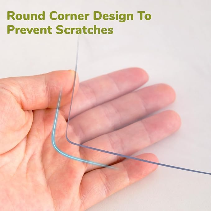 20" x 36" Clear Table Cover Protector, Waterproof & Heat Resistant PVC Table Pad for Dining Room, Kitchen, Office