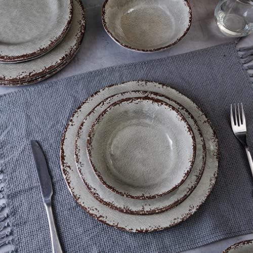 LEHAHA Farmhouse Melamine Dishes Dinnerware Set, Kitchen Dining Set for 4 - Image 3