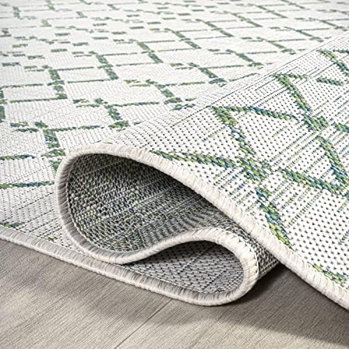 JONATHAN Y Moroccan Geometric Indoor Outdoor Area Rug 3X5 Green/Ivory, Ourika Textured Weave for Backyard, Patio, Porch, Easy-Cleaning, High Traffic, Pet-Friendly, Non-Shedding (SMB108R-3) - Image 6
