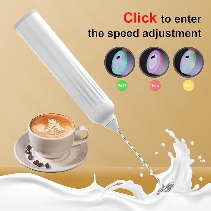 Mulli Milk Frother for Coffee with Rechargeable and Stand Set,Handheld Frother Electric Whisk, Milk Foamer, Mini Mixer and Coffee Blender Frother for Frappe, Latte, Matcha