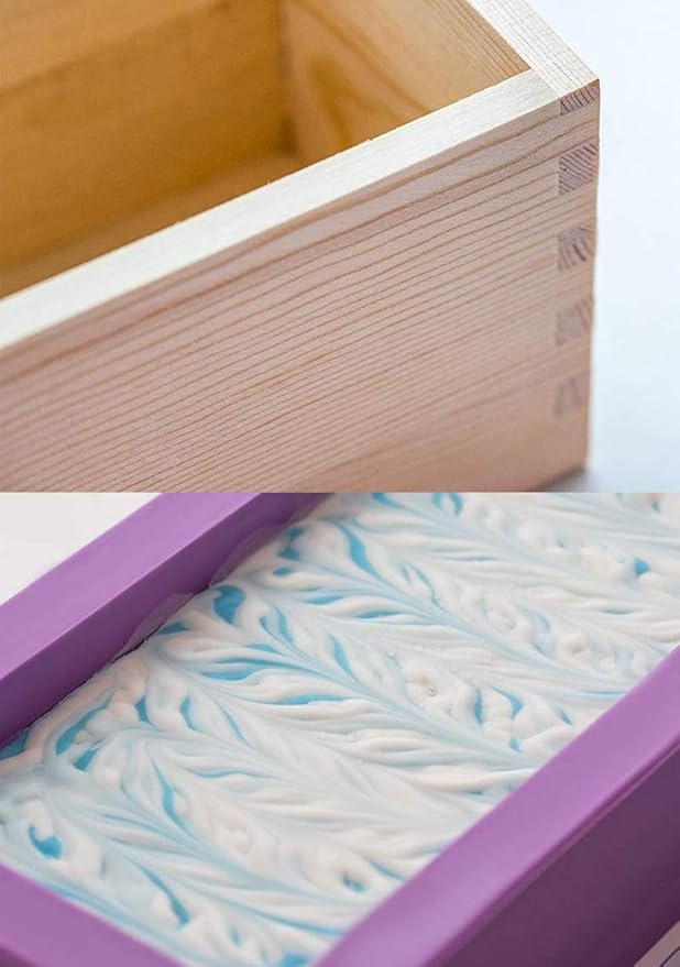 2 PCS Silicone soap molds Making Kit soap loaf bar Making molds (44oz Purple Pink Silicone) for Adults - Stainless Steel Wavy & Straight Slicer - 50 Shrink Bags and Labels