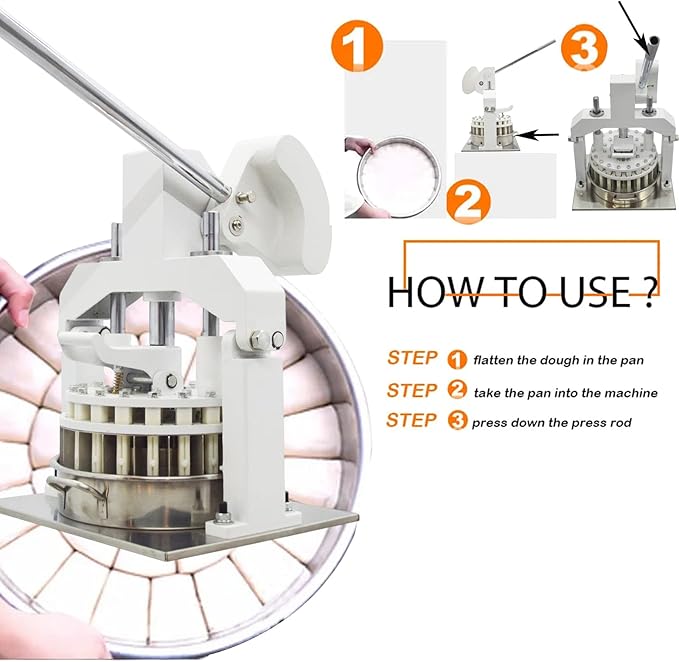 INTSUPERMAI Manual Dough Divider Machine 12PCS Equal Division Commercial Dough Cutter Divider TableTop Hydraulic Hand Dough Cutter Bread Maker Lump Spacer Bakery
