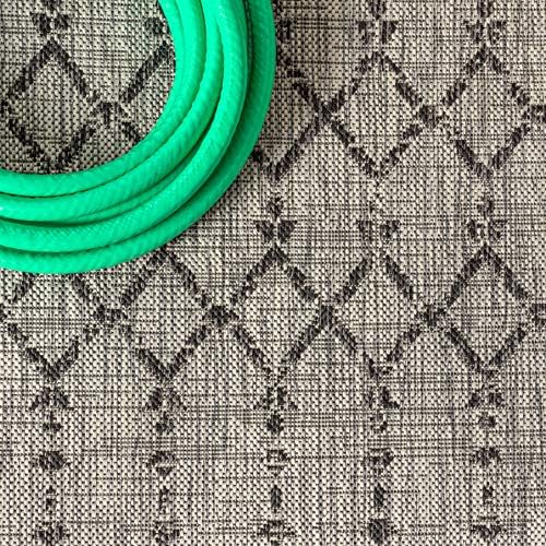 JONATHAN Y Moroccan Geometric Indoor Outdoor Square Area Rug 6X6 Light Gray/Black, Ourika Textured Weave for Backyard, Patio, Porch, Easy-Cleaning, High Traffic Pet-Friendly, Non-Shedding SMB108E-6SQ - Image 3
