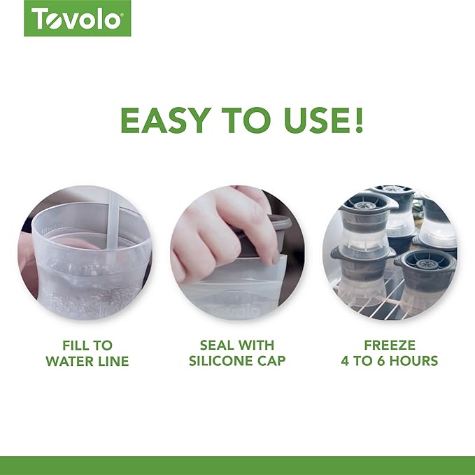 Tovolo Basketball Ice Cube Molds Pack of 2 Large Craft Ice Spheres for Whiskey Bourbon Cocktails Drinks, Dishwasher Safe BPA Free Silicone Basketball Ice Ball Mold GIfts for Men, Fathers, Coaches