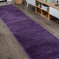 JONATHAN Y Haze Solid Low-Pile Purple Runner Rug 2x8, Coastal,Bohemian,Minimalist,Classic, Easy-Cleaning for Living Room,Bedroom,Kitchen,Pet Friendly,Non-Shedding (SEU100N-28) by JONATHANY
