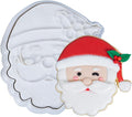 Flycalf Christmas Cookie Cutters Santa Claus Shapes with Plunger Stamps Holiday PLA Baking Accessories Cutter Molds Gifts Decorative Party 3" Kitchen Cake Supplies