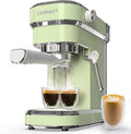 Laekerrt Espresso Machine 20 Bar Espresso Maker CMEP01 with Milk Frother Steam Wand, Professional Expresso Machine for Cappuccino and Latte (Stainless Steel, Green) Gift for Dad, Father, Coffee Lovers