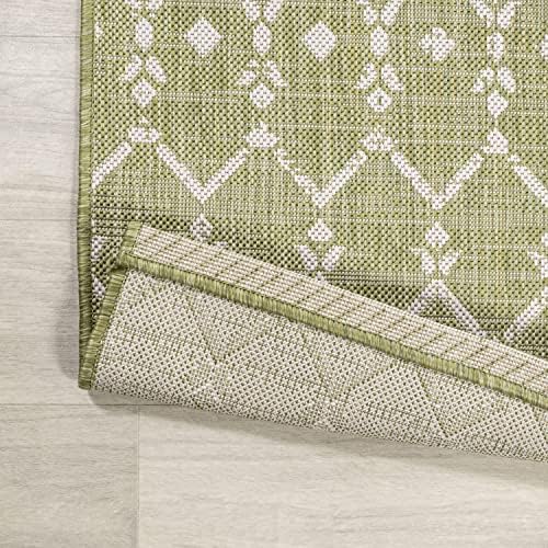 JONATHAN Y Moroccan Geometric Indoor Outdoor Area Rug 8X10 Light Green/Cream, Ourika Textured Weave for Backyard, Patio, Porch, Easy-Cleaning, High Traffic, Pet-Friendly, Non-Shedding (SMB108N-8) - Image 5