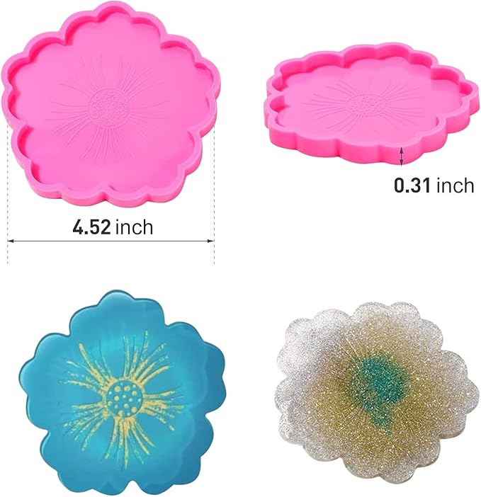 Coaster Resin Epoxy Molds for Casting Irregular Wave Shape Silicone Geode for Making Cup Mats Agate Coaster Mold Wine Glass Holder Home Decor DIY Craft Project