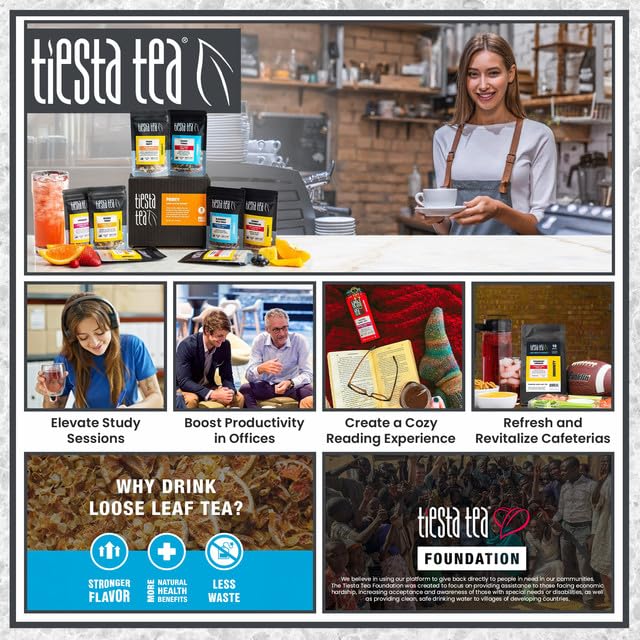 Tiesta Tea - 8 Herbal & Rooibos Sampler Dry Flight Set, Loose Leaf, No Caffeine, Makes Hot and Iced, Assorted Tea Sets with Herbal, Chai, Fruit Blends & More, 8 Resealable Sample Pouches
