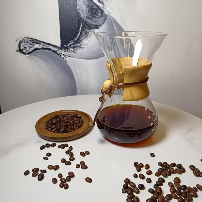 Pour Over Coffee Maker with Filter Subjectthree 34oz Glass Coffee Carafe Dripper Pourover Set (10 Cup/34 oz)
