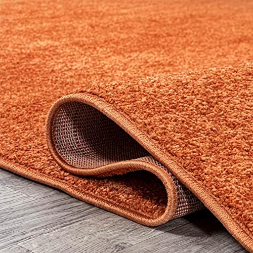 JONATHAN Y Haze Solid Low-Pile Orange 4x6 Oval Indoor Area Rug, Coastal,Bohemian,Minimalist,Classic, Easy-Cleaning for Living Room,Bedroom,Kitchen,Pet Friendly,Non-Shedding (SEU100M-4OV) - Image 6