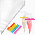 LotFancy 250pcs 12 Inch Piping Bags, Disposable Pastry Bags with 5 Clips, Anti-Burst Icing Piping Bag, Non-Slip Frosting Bags for Cakes and Cookies Decoration
