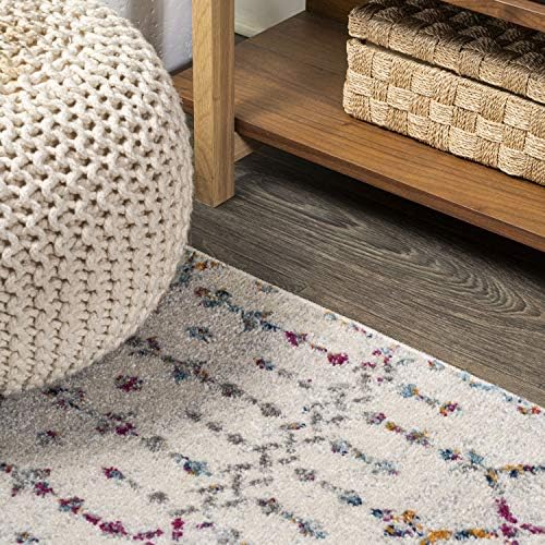 JONATHAN Y Boho Vintage Diamond Ivory/Multi Runner Rug 2X8 ft, Moroccan Hype for Living Room, Bedroom, Kitchen, Office, Easy-Cleaning, High Traffic, Pet-Friendly, Non-Shedding (MOH101E-28) - Image 4