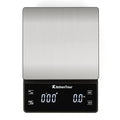 KitchenTour Coffee Scale with Timer 3kg/0.1g - High Precision Pour Over Drip Espresso Scale with Back-Lit LCD Display - Stain Steel Platform(Batteries Included)