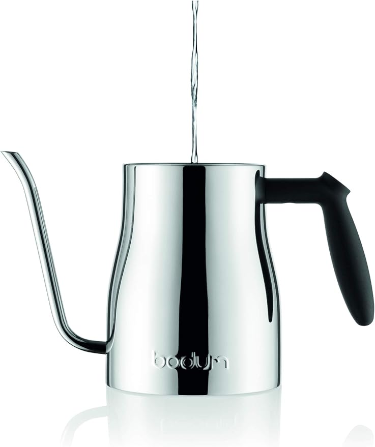 Bodum Bistro Gooseneck Stovetop Water Kettle, Chrome, 34 Ounce