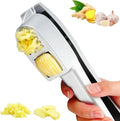 Professional 2 in 1 Garlic Press & Slicer,Multifunctional Garlic Mincer Tool with Ergonomic Handle,Effortlessly Crush,Slice and Mince Garlic,Rust-Proof,Easy to Squeeze and Clean,Dishwasher Safe